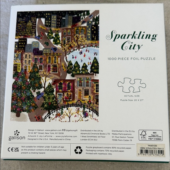 Galison “Sparkling City” 1000-Piece Foil Puzzle – Holiday City Scene - Picture 2 of 2